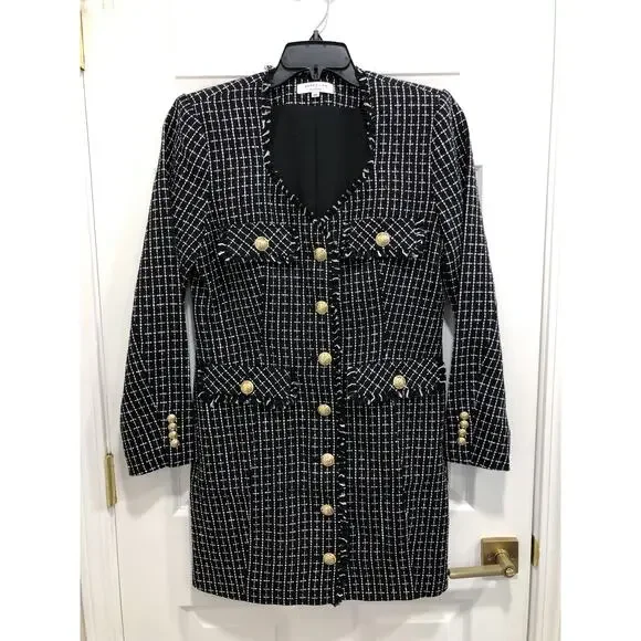 Derek Lam Collective Constance Black Tweed Jacket Dress - Picture 10 of 11